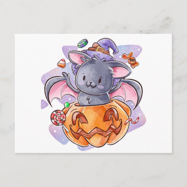 Carte Postale Cute Halloween (Devant)