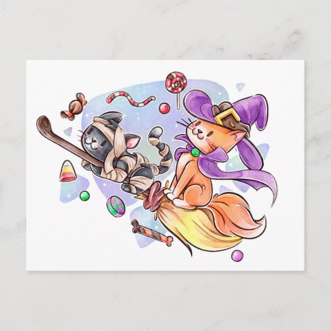 Carte Postale Cute Halloween (Devant)