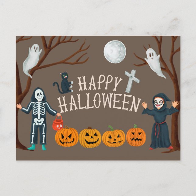 Carte Postale Cute Halloween (Devant)