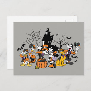 Carte Postale Cute Halloween Mickey et amis