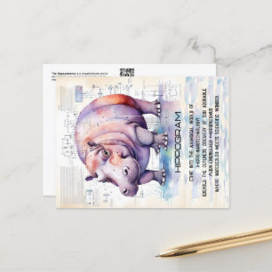 Carte Postale Cute Hippopotame