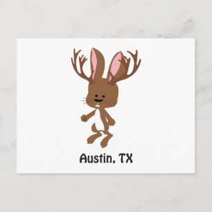 Carte Postale Cute Jackalope - Austin, Texas