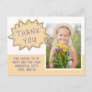 Carte Postale Cute Jaune Parole Nuage Anniversaire Merci Photo