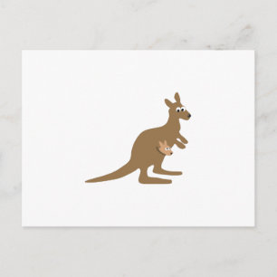 Carte Postale Cute Kangaroo et Joey