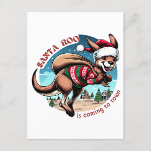 Carte Postale Cute kangourou vous souhaite Joyeux Noël Funny Pèr