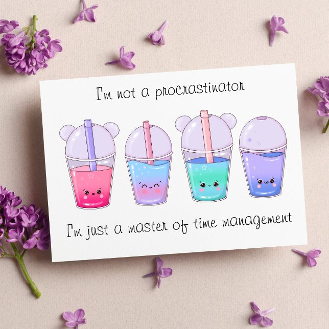 Carte Postale Cute Kawaii Bubble Tea (Créateur téléchargé)