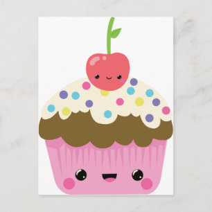 Carte Postale Cute Kawaii Cupcake