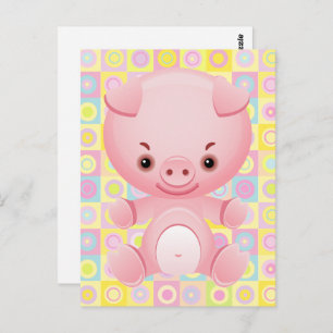 Carte Postale Cute Kawaii PINK Motif PostCARD