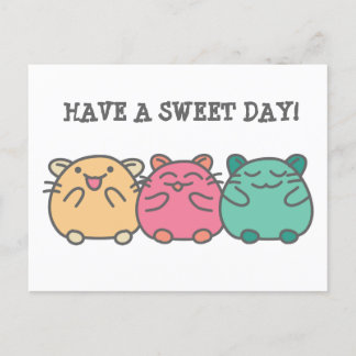 Carte Postale Cute Kawaii Style Hamsters personnalisées