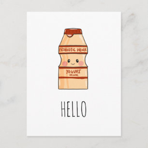 Carte Postale Cute Kawaii Yakult Yaourt Boire Asiatique Snack Vi