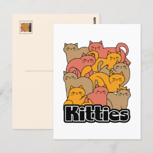 Carte Postale Cute Kitties Design - Cat Art adorable