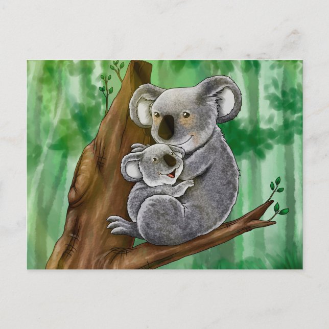 Carte Postale Cute Koala et Baby (Devant)