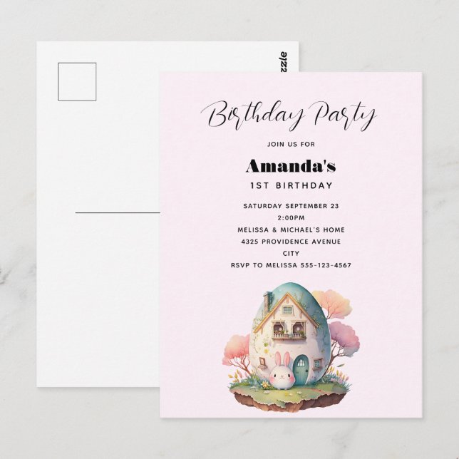 Carte Postale Cute Lapin Lapin Japonais Style Kawaii (Devant / Derrière)