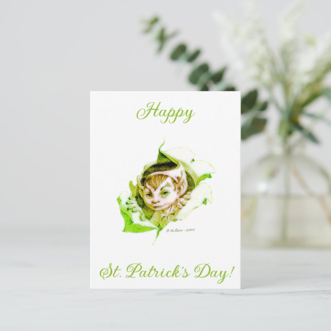 Carte Postale Cute Leprechaun St. Patrick's Day  (Debout devant)