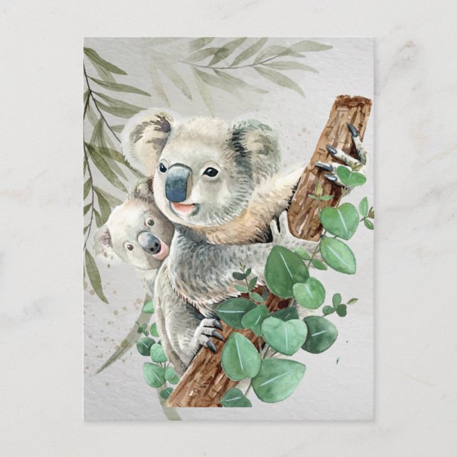 Carte Postale Cute Little Koala Oear Australian Animal Art (Devant)