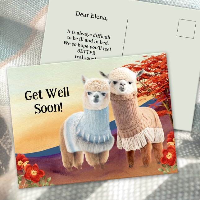 Carte Postale Cute Llama Se Bien Bientôt (Créateur téléchargé)