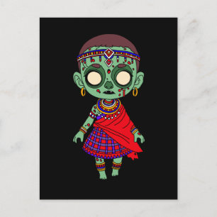 Carte Postale Cute Masai Zombie