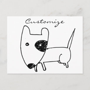 Carte Postale Cute minimaliste chien oeil noir Thunder_Cove