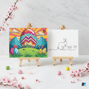 Carte Postale Cute minimaliste poussins Vintages dans les bonnet