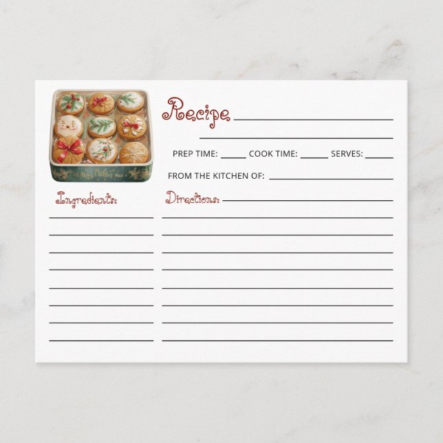 Carte Postale Cute Modern Christmas Cookie Exchange Recette (Devant)