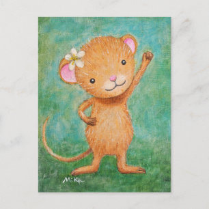 Carte postale Cute Mouse Fierce Girl Carte postale