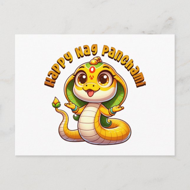 Carte Postale Cute Naga Panchami Cobra (Devant)