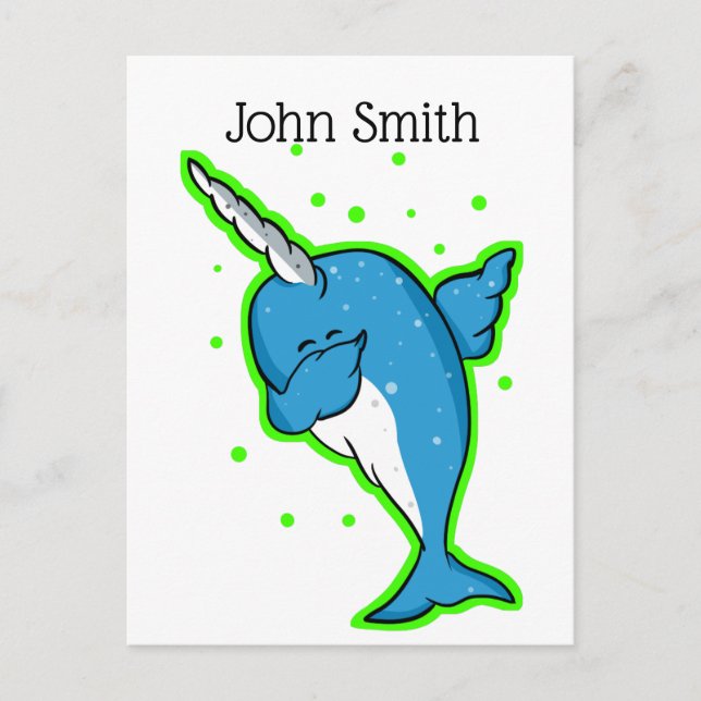Carte Postale Cute Narwhal Dabbing (Devant)