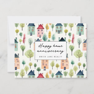 Carte Postale Cute Neighborhood Happy Home Anniversary Realty 