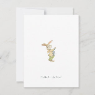 Carte Postale Cute Newborn Baby Hello Little One Rabbit Card.