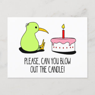 Carte Postale Cute Nouvelle-Zélande Kiwi Anniversaire Gâteau