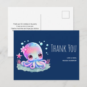 Carte Postale Cute Octopus Sea Creator Merci