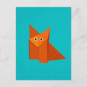 Carte Postale Cute Origami Fox