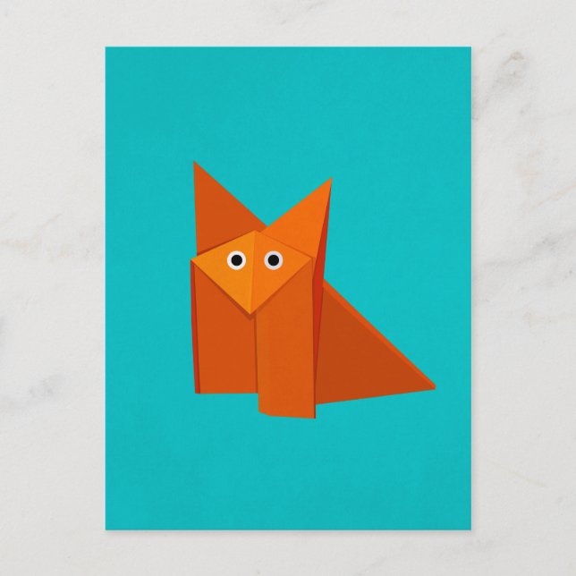 Carte Postale Cute Origami Fox (Devant)
