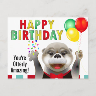 Carte Postale Cute Otter à Tuxedo   Joyeux anniversaire