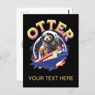 Carte Postale Cute Otter Astronaut Navette spatiale Cadet
