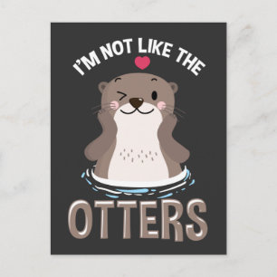 Carte Postale Cute Otter Citation Kawaii Amoureux des animaux