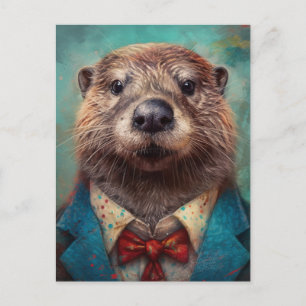 Carte Postale Cute Otter en costume