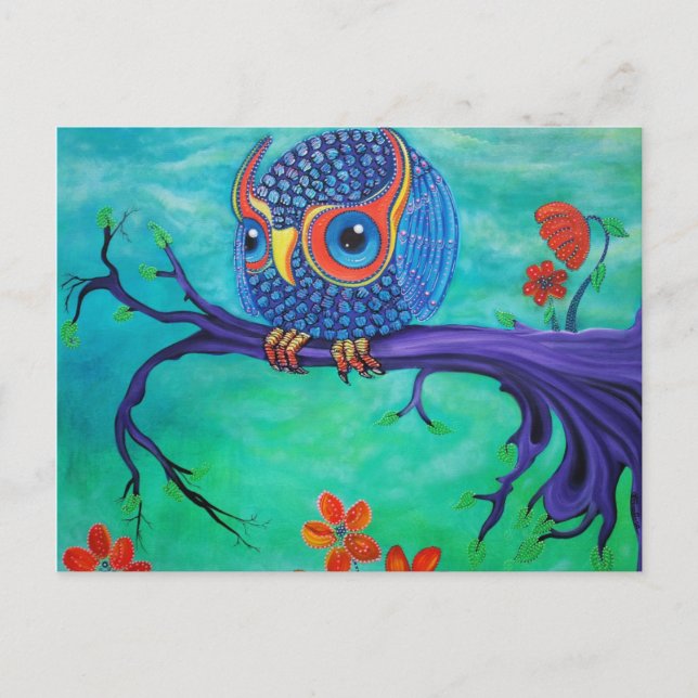 Carte Postale Cute Owl Art (Devant)