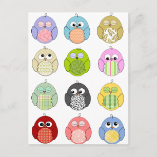Carte Postale Cute Owl Motif
