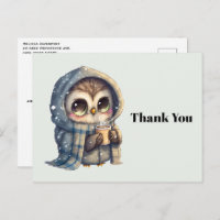 Cute Owl tenant un Merci de café