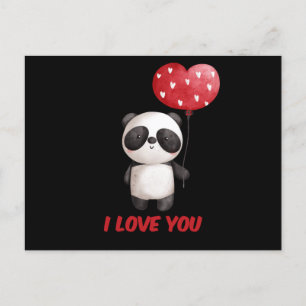 Carte Postale Cute Panda   I Love You Valentine