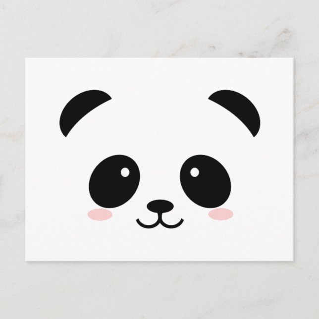 Carte Postale Cute panda noir et blanc (Devant)