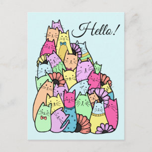 Carte postale Cute Pastel Cats
