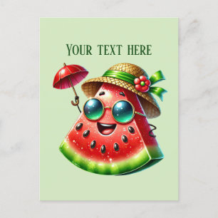 Carte Postale Cute pastèque ajouter du texte
