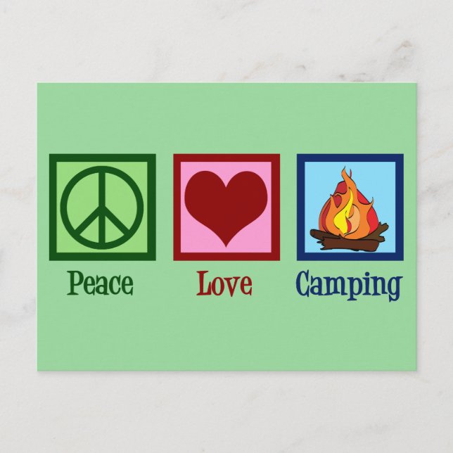 Carte Postale Cute Peace Love Camping (Devant)