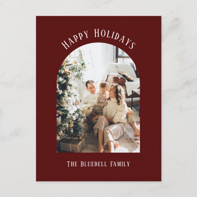 Carte Postale Cute Personalised Photo Happy Holidays Card. (Devant)