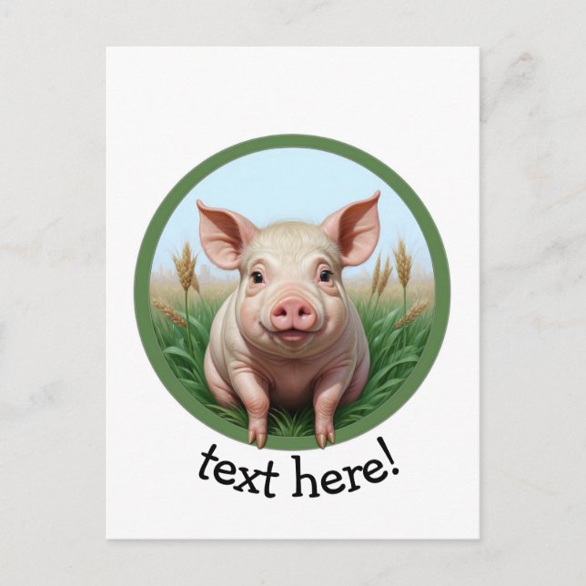 Carte Postale cute pig with your text (Devant)