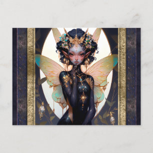 Carte Postale Cute Pixie Fairy Girl Imaginaire Art