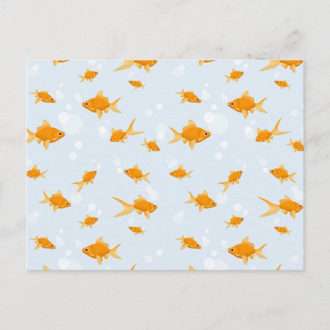 Carte Postale Cute poisson d'or nager dans l'eau (Devant)