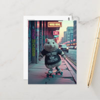 Cute Punk Rock Goth Skateboard Hamster